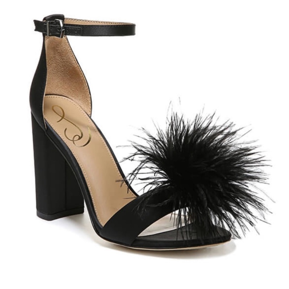 Sam Edelman Yaro Feathered Block Heel Sandal